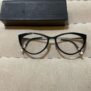 Lindberg Lightweight Titanium Black Cat-Eye Glasses